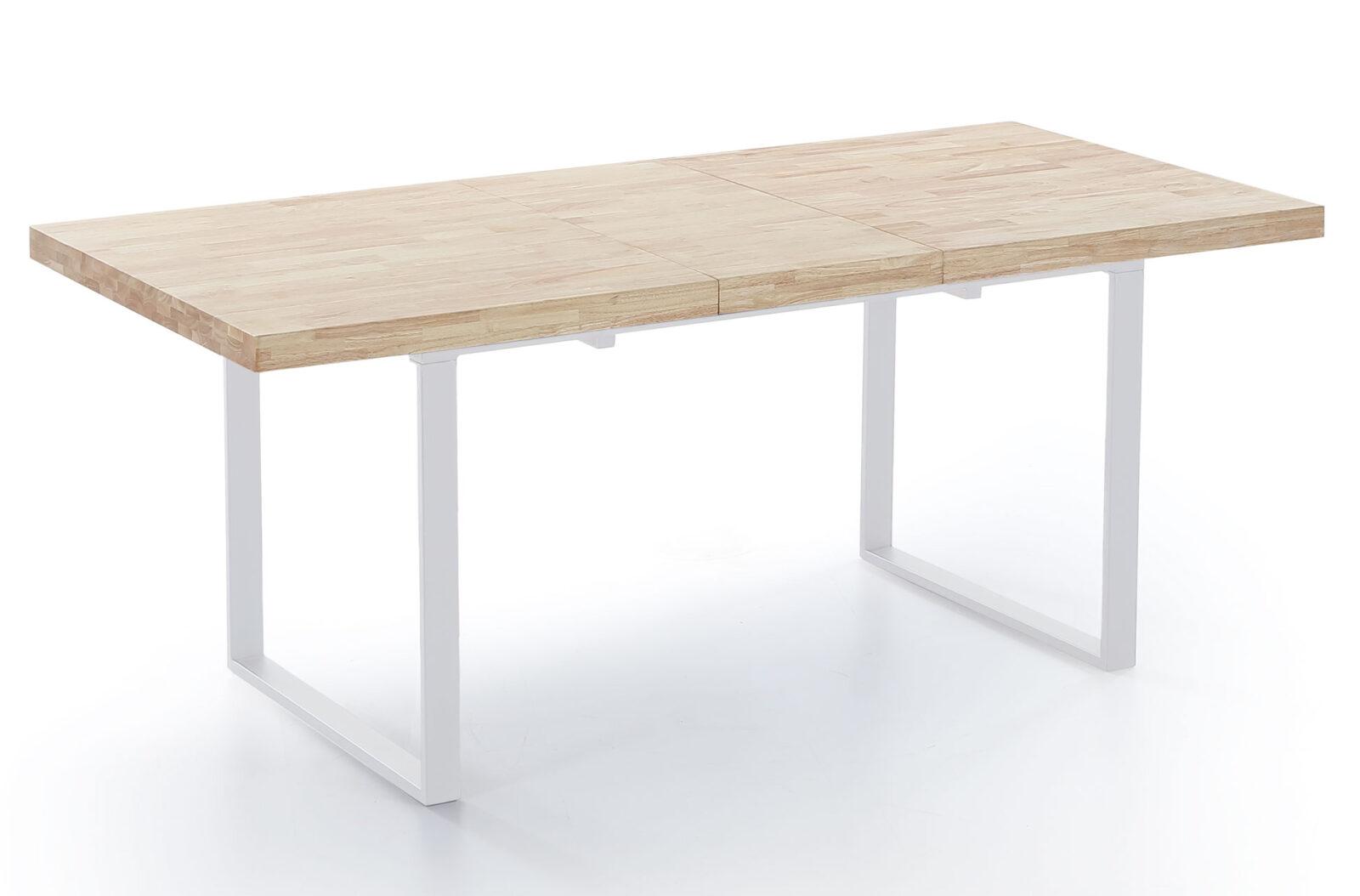 MESA COMEDOR EXTENSIBLE NATURAL 140 - 180 x 80 CM ROBLE NORDISH / BLANCO - Imagen 3