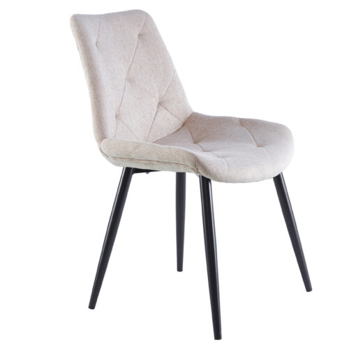 SILLA COMEDOR MARLENE TEJIDO BEIGE / NEGRO