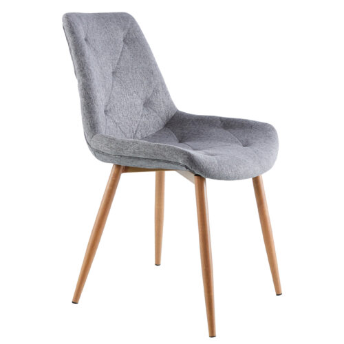 SILLA COMEDOR MARLENE TEJIDO GRIS / OAK