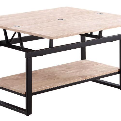 MESA CENTRO ELEVABLE Y EXTENSIBLE STEVE 100 x 45 CM ROBLE NORDISH / NEGRO.