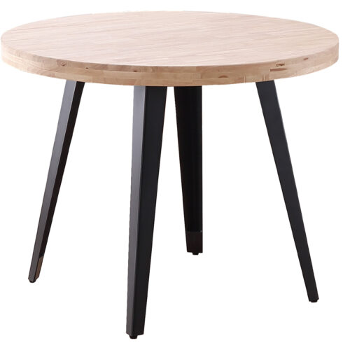 MESA COMEDOR REDONDA FIJA BERG 100 CM ROBLE NORDISH / NEGRO.