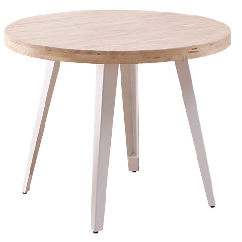 MESA COMEDOR REDONDA FIJA BERG 100 CM  ROBLE NORDISH / BLANCO.