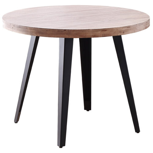 MESA COMEDOR REDONDA FIJA BERG 100 CM  ROBLE HONEY / NEGRO.