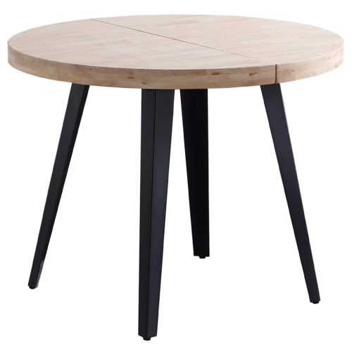MESA COMEDOR REDONDA EXTENSIBLE BERG 100 - 140 - 180 CM ROBLE NORDISH / NEGRO.