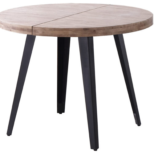 MESA COMEDOR REDONDA EXTENSIBLE BERG 120 - 160 - 200 CM ROBLE HONEY / NEGRO.