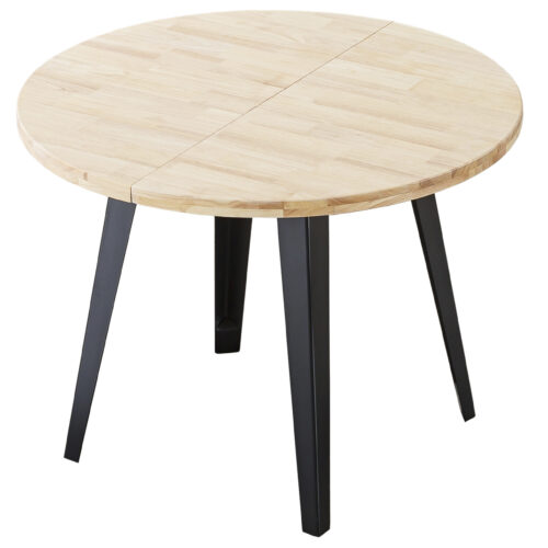 MESA COMEDOR REDONDA EXTENSIBLE BERG-E 100 - 140 - 180 CM ROBLE NORDISH / NEGRO.
