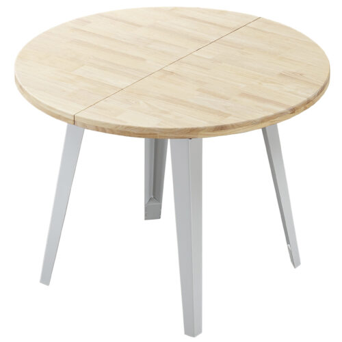 MESA COMEDOR REDONDA EXTENSIBLE BERG-E 100 - 140 - 180 CM ROBLE NORDISH / BLANCO