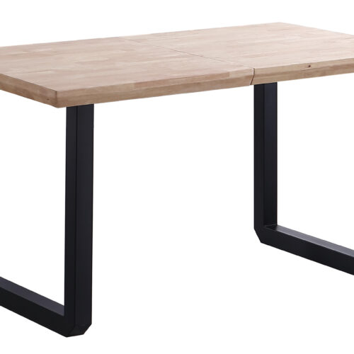 MESA COMEDOR EXTENSIBLE ROMA 140 - 180 - 220 x 80 CM  ROBLE NORDISH / NEGRO.