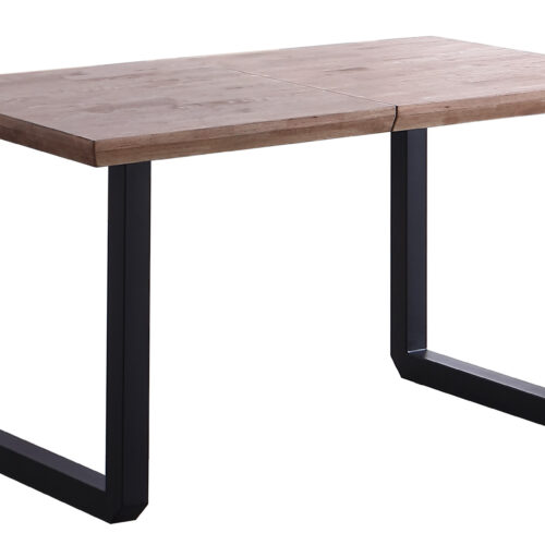 MESA COMEDOR EXTENSIBLE ROMA 140 - 180 - 220 x 80 CM ROBLE HONEY / NEGRO.