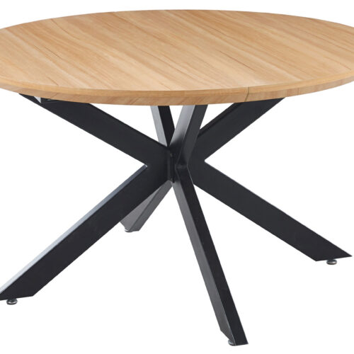 MESA COMEDOR REDONDA EXTENSIBLE CROSS 130 - 170 - 210 x 130 CM OAK / NEGRO.