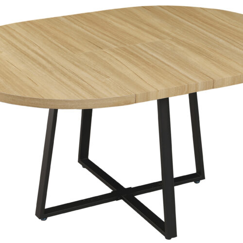 MESAS COMEDOR REDONDA EXTENSIBLE SOFIA 110 - 160 x 110 CM OAK / NEGRO