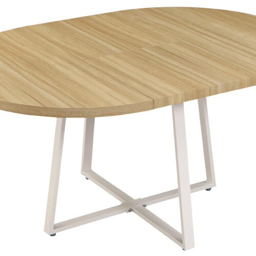 MESA COMEDOR REDONDA EXTENSIBLE SOFIA 110 - 160 x 110 CM OAK / BLANCO