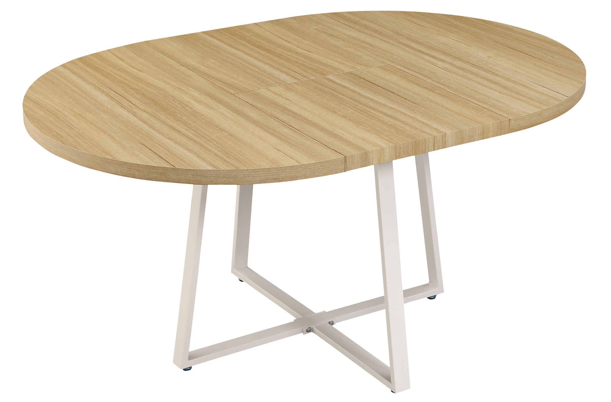 MESA COMEDOR REDONDA EXTENSIBLE SOFIA 110 - 160 x 110 CM OAK / BLANCO
