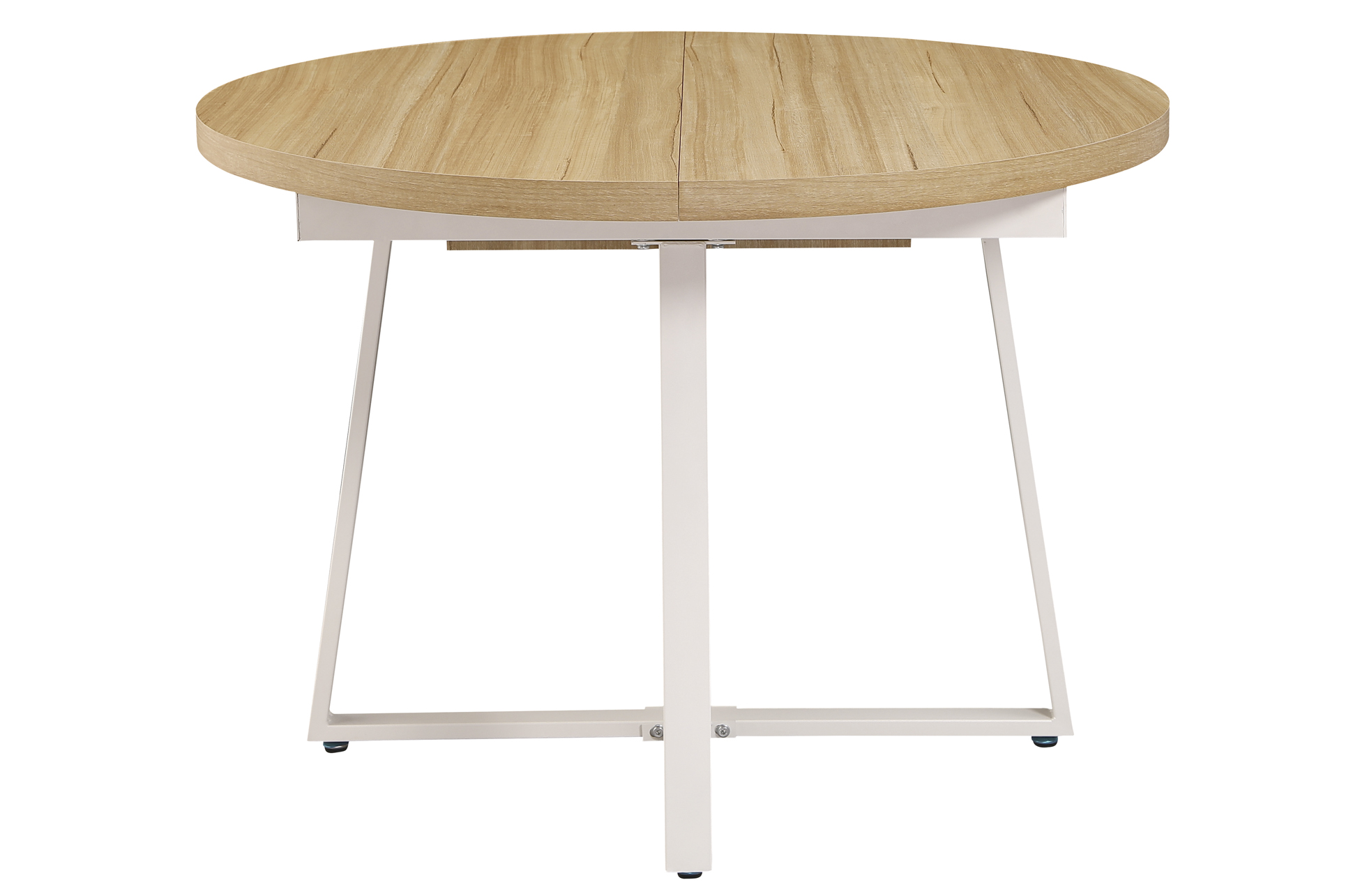 MESA COMEDOR REDONDA EXTENSIBLE SOFIA 110 - 160 x 110 CM OAK / BLANCO - Imagen 2