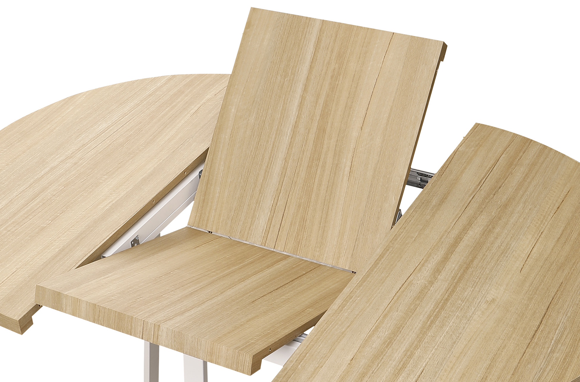 MESA COMEDOR REDONDA EXTENSIBLE SOFIA 110 - 160 x 110 CM OAK / BLANCO - Imagen 4