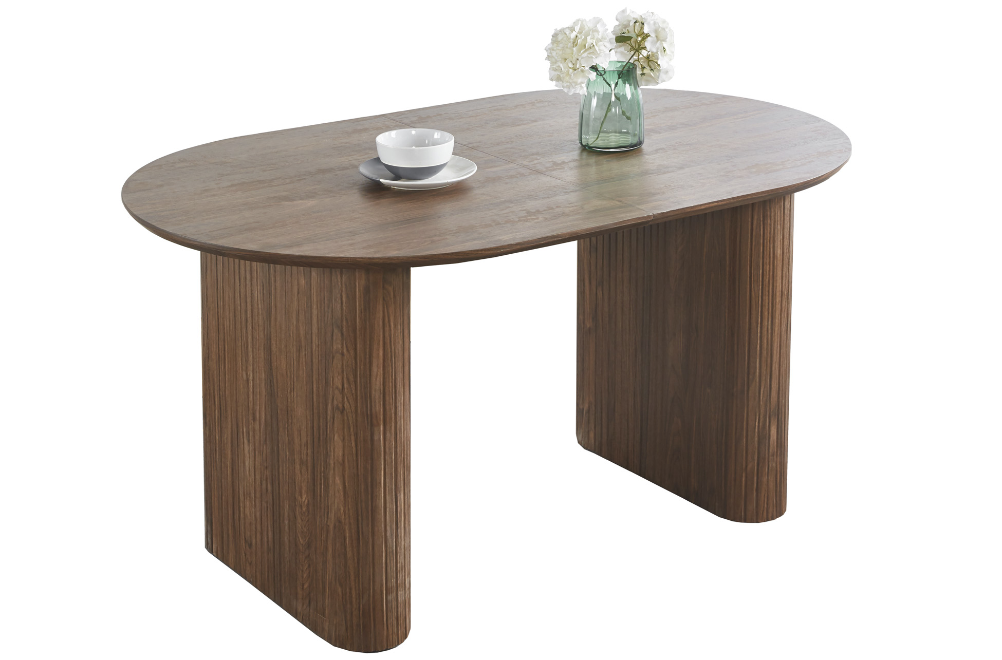 MESA COMEDOR OVAL EXTENSIBLE 150 - 190 - 230 CM PIETRA NOGAL