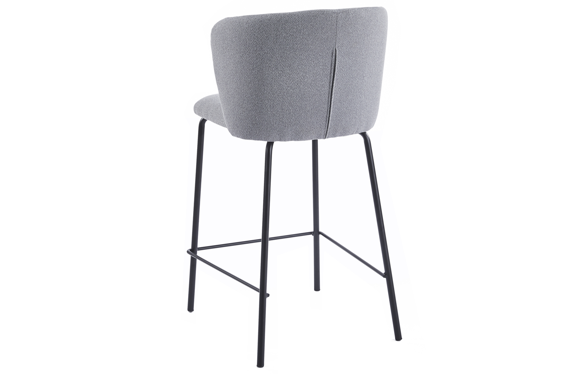 TABURETE TAPIZADO MARGOT ALTO ASIENTO 65 CM TEJIDO GRIS. - Imagen 2