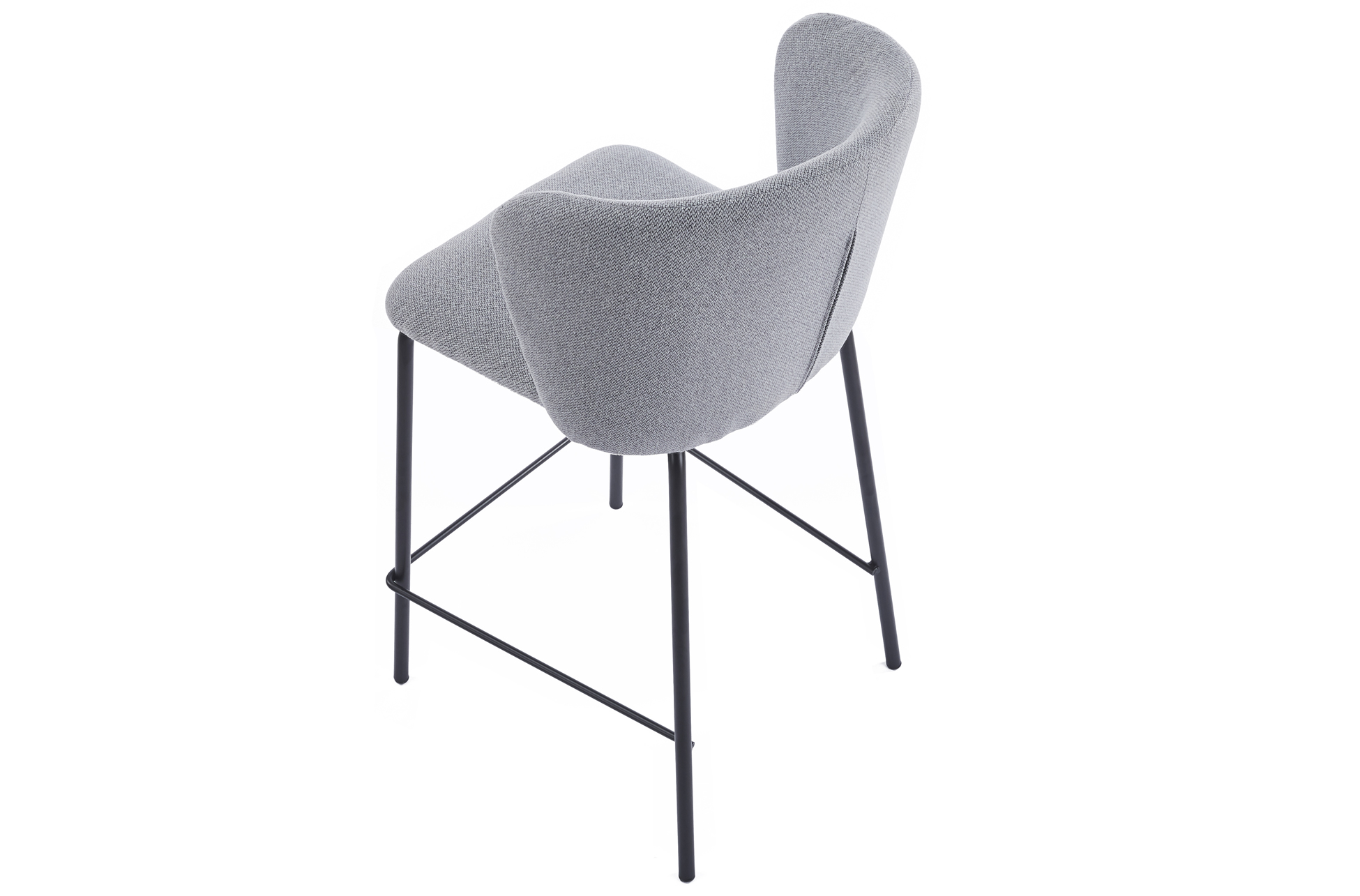 TABURETE TAPIZADO MARGOT ALTO ASIENTO 65 CM TEJIDO GRIS. - Imagen 3