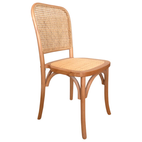 SILLA COMEDOR MADERA TOSCANA NATURAL CLARO / RATTAN