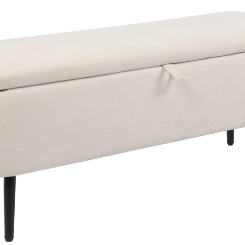 BAUL TAPIZADO MAISON 110 x 40 CM MICROFIBRA CREMA