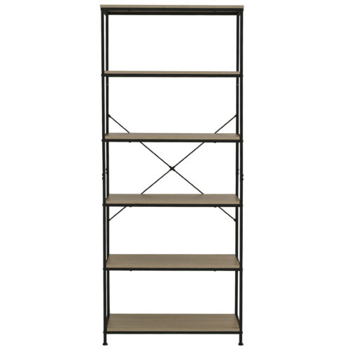 ESTANTERIA 6 ESTANTES DECK 75 X 180 CM OAK / NEGRO