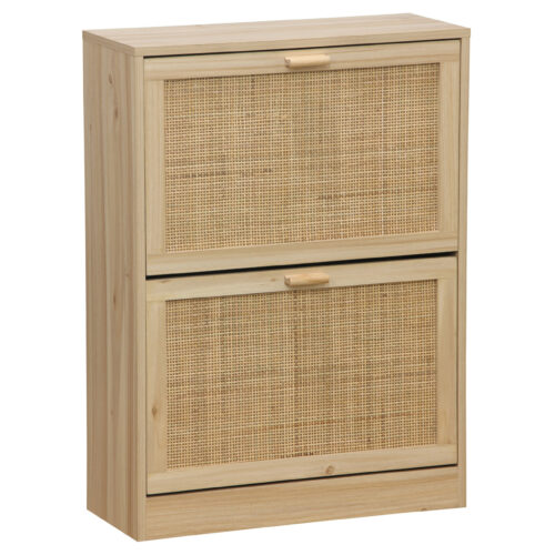 ZAPATERO DECOR 60 x 24 CM PINO / RATTAN.