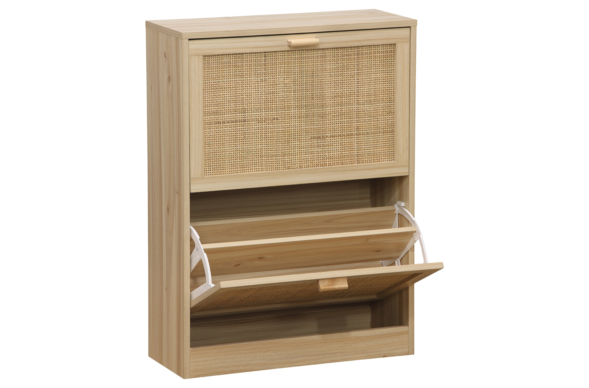 ZAPATERO DECOR 60 x 24 CM PINO / RATTAN. - Imagen 2