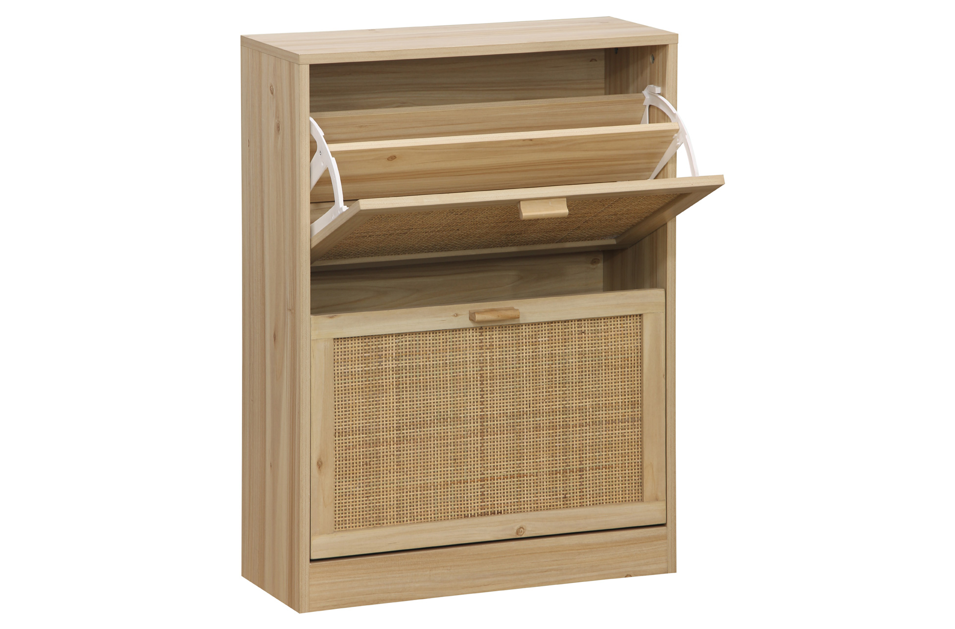 ZAPATERO DECOR 60 x 24 CM PINO / RATTAN. - Imagen 3