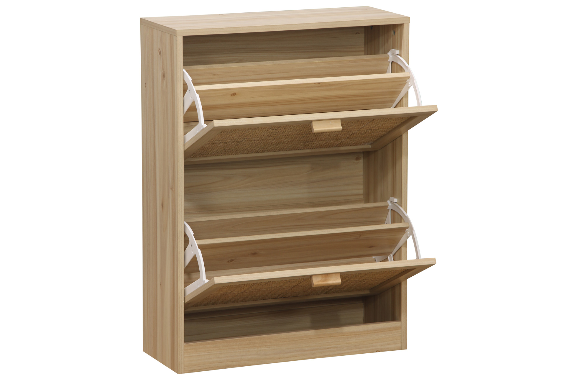 ZAPATERO DECOR 60 x 24 CM PINO / RATTAN. - Imagen 4
