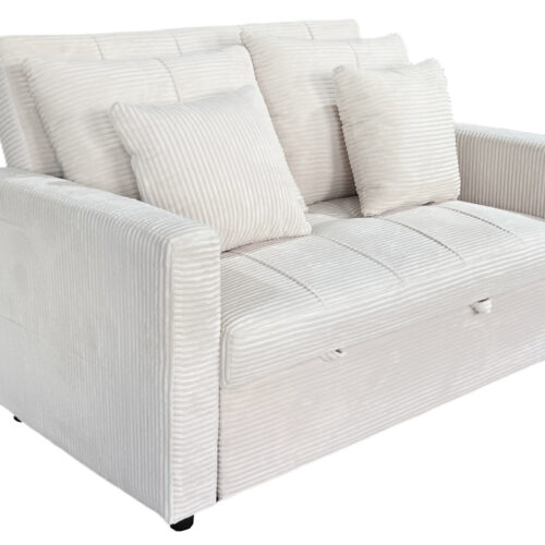 SOFA CAMA DIVAN 140 CM CORDUROY CREMA