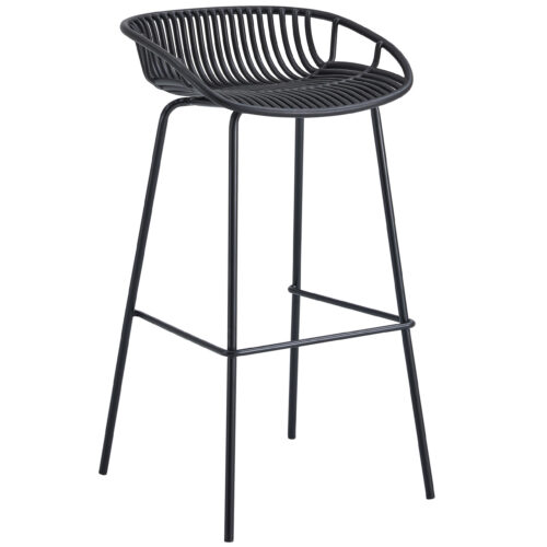 TABURETE ALTO SHELL NEGRO.