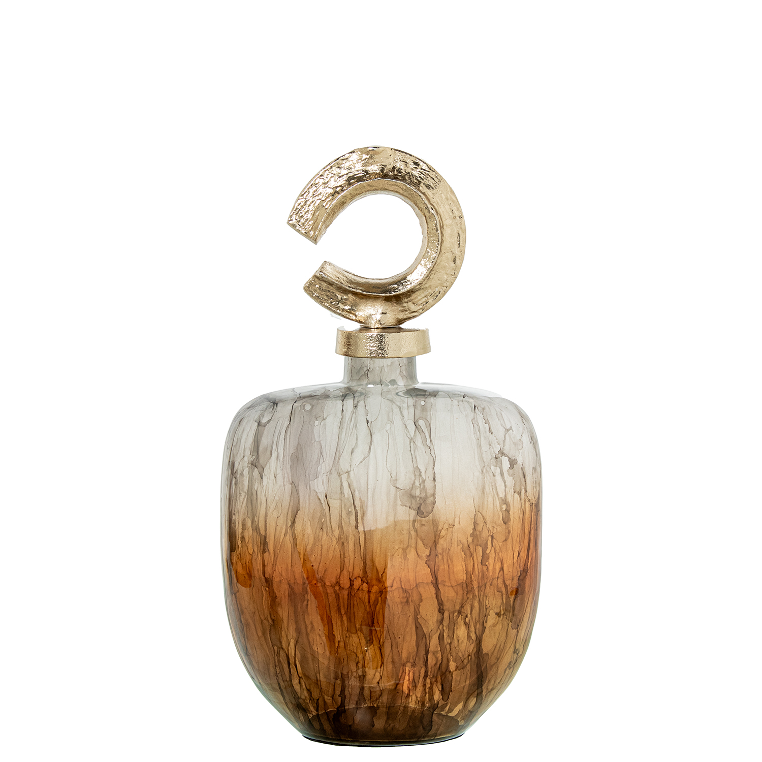 TIBOR CRISTAL 38CM C/TAPÓN ALUE ALUMINIO DORADO