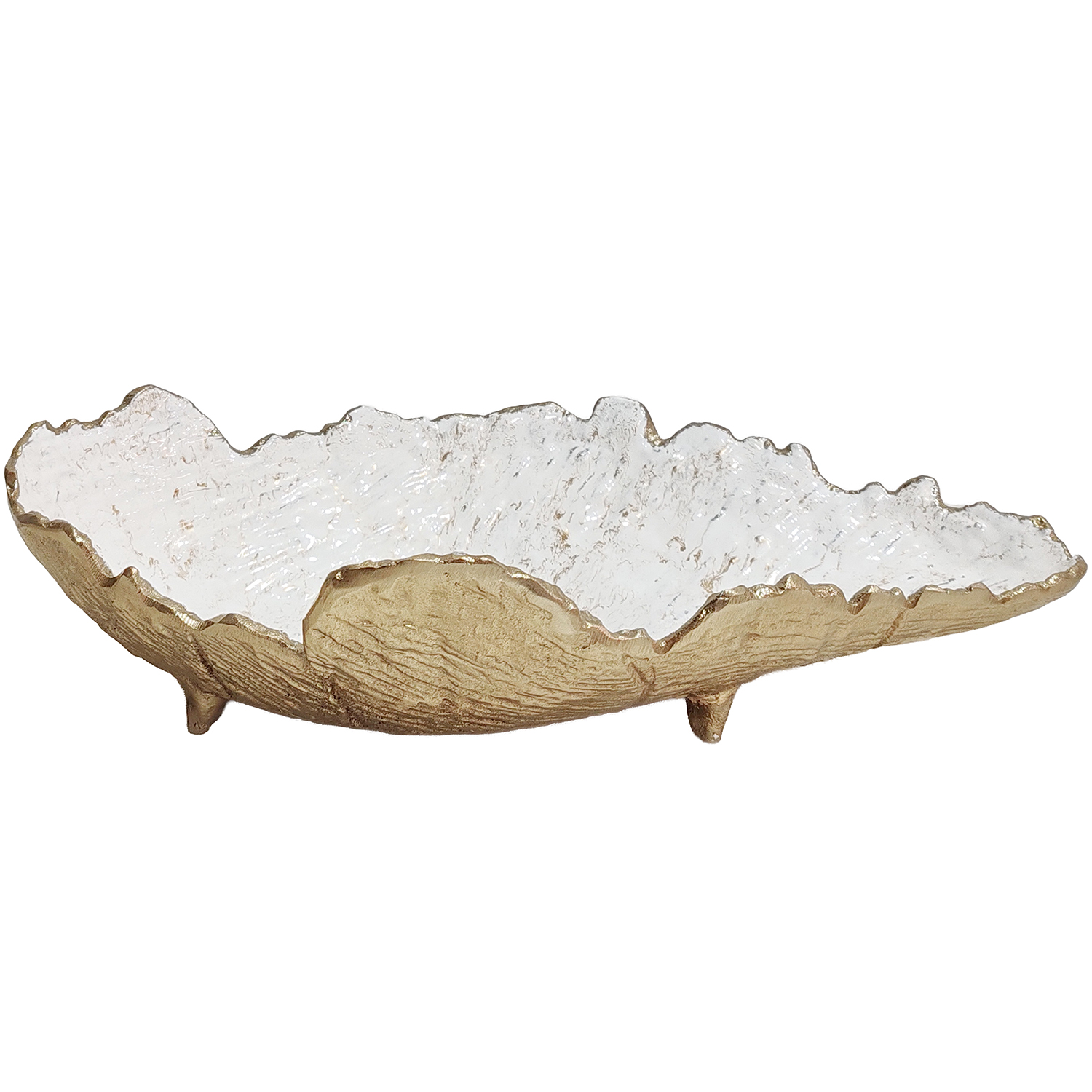 CENTRO DECORATIVO ALUMINIO DORADO/BLANCO