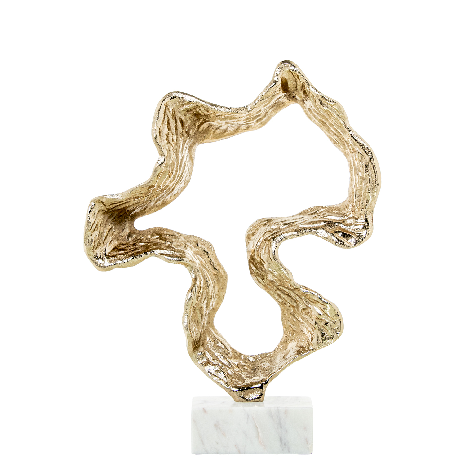 ESCULTURA DECORATIVA ALUMINIOC/BASE MÁRMOL