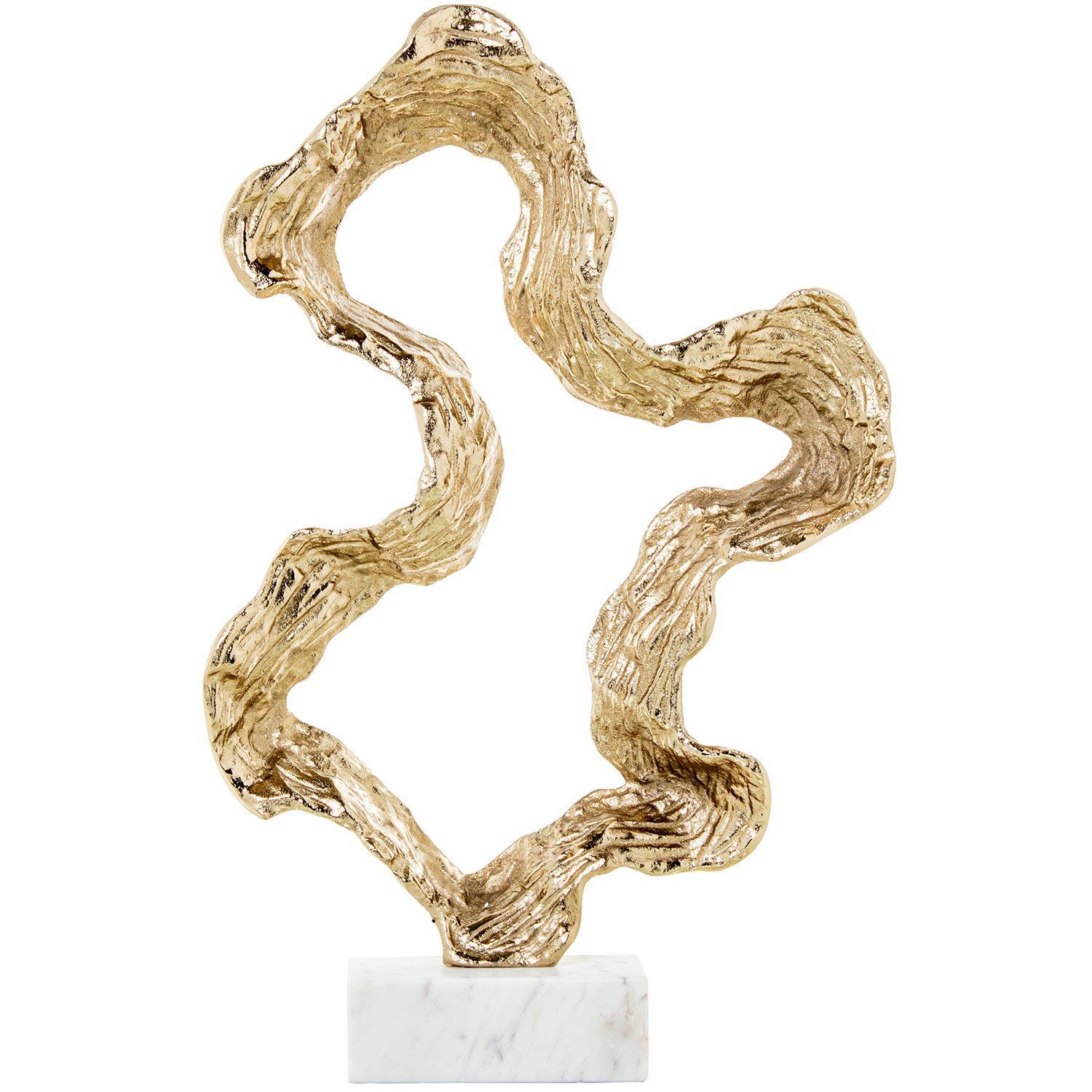 ESCULTURA DECORATIVA ALUMINIOC/BASE MÁRMOL