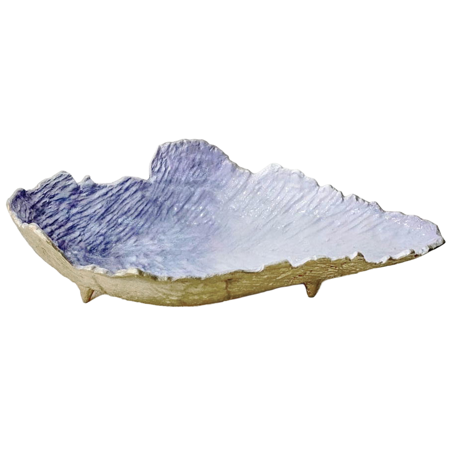 CENTRO DECORATIVO ALUMINIO DORADO/BLANCO & AZUL