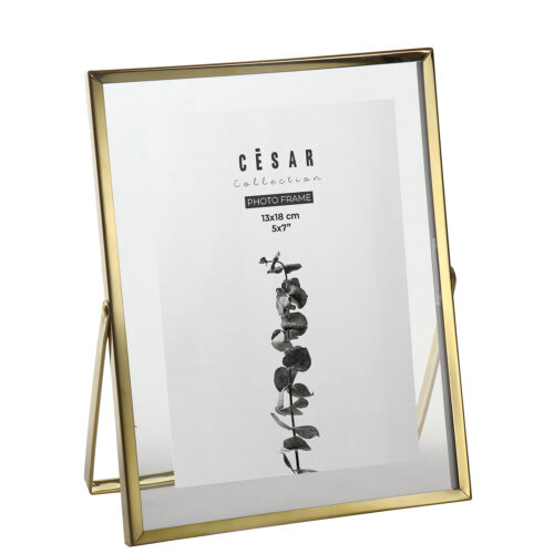 PORTAFOTOS 13X18CM CRISTAL/META DORADO