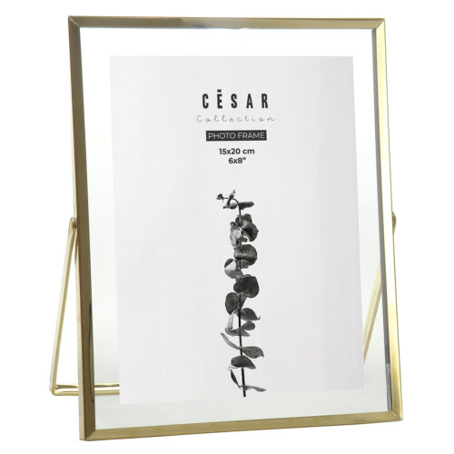 PORTAFOTOS 15X20CM CRISTAL/METAL DORADO