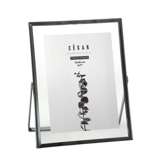 PORTAFOTOS 13X18CM CRISTAL/METAL GRIS PLOMO