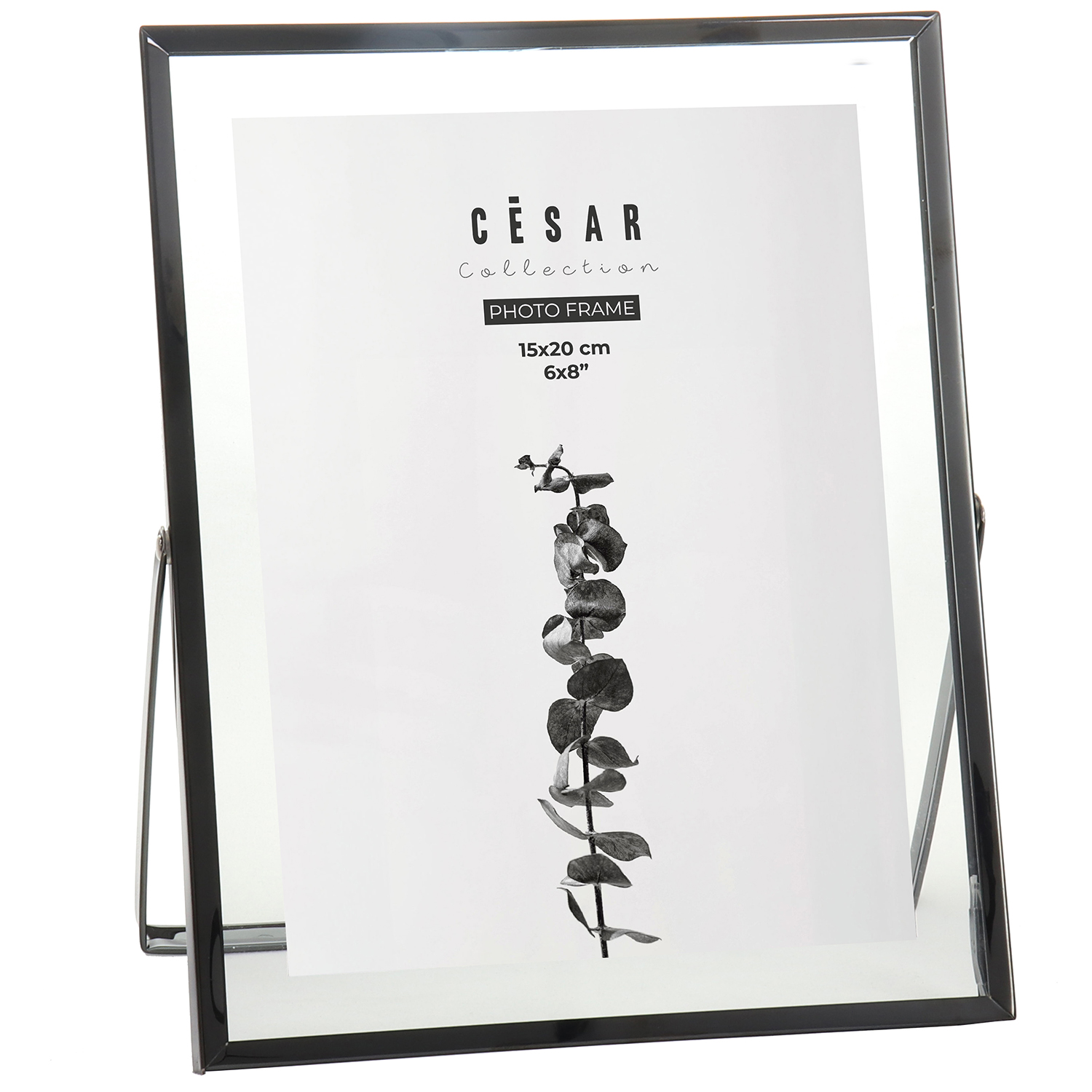 PORTAFOTOS 15X20CM CRISTAL/METAL GRIS PLOMO