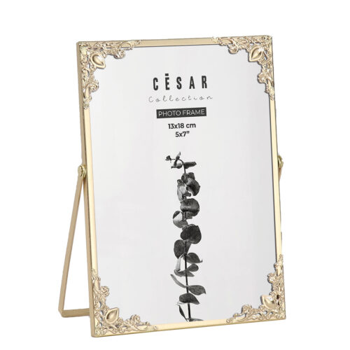 PORTAFOTOS 13X18CM METAL DORADO