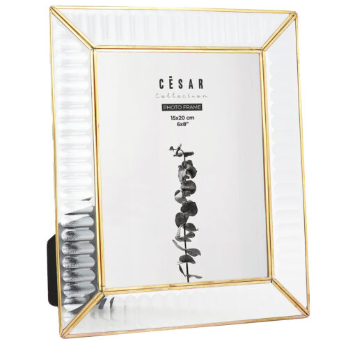 PORTAFOTOS 15X20CM CRISTAL/METAL DORADO