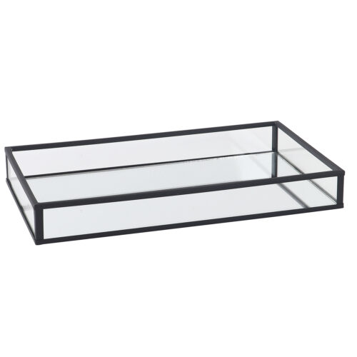 BANDEJA CRISTAL/METAL NEGROAL NEGRO