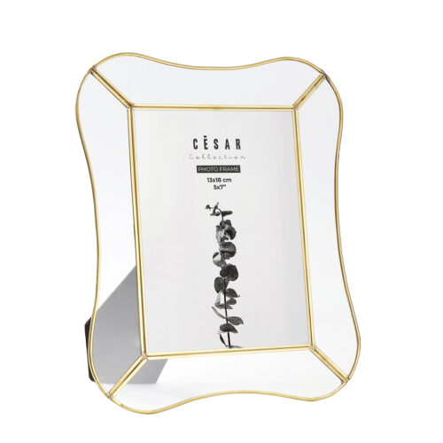 PORTAFOTOS 13X18CM CRISTAL/METAL DORADO