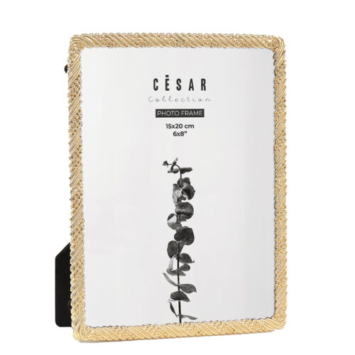 PORTAFOTOS 15X20CM METAL DORADO