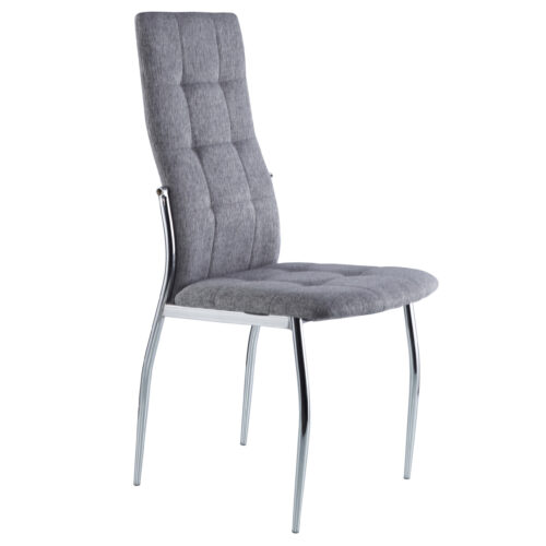 SILLA COMEDOR DIANA TEJIDO GRIS / CROMO