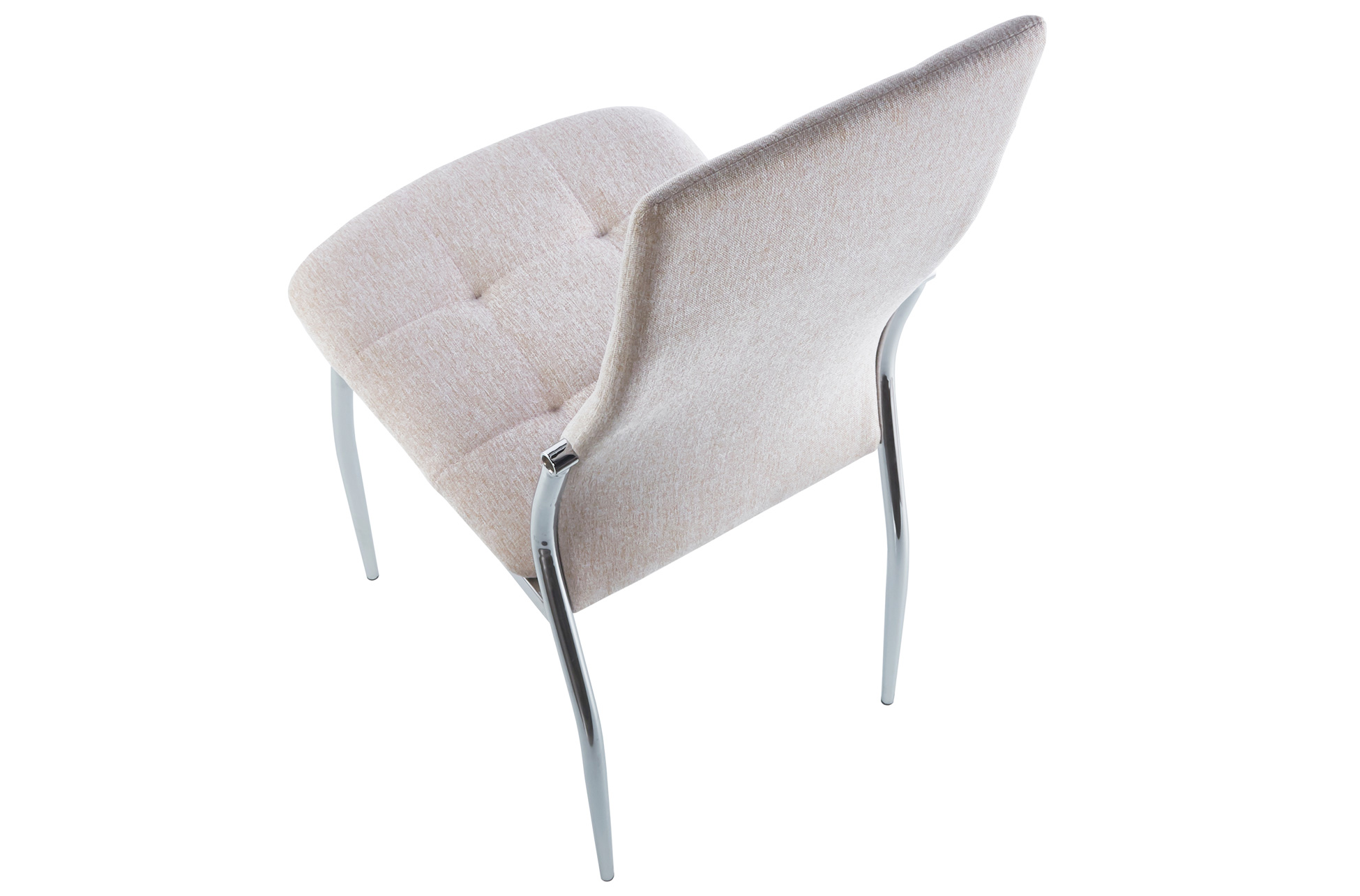 SILLA COMEDOR DIANA TEJIDO BEIGE / CROMO - Imagen 2