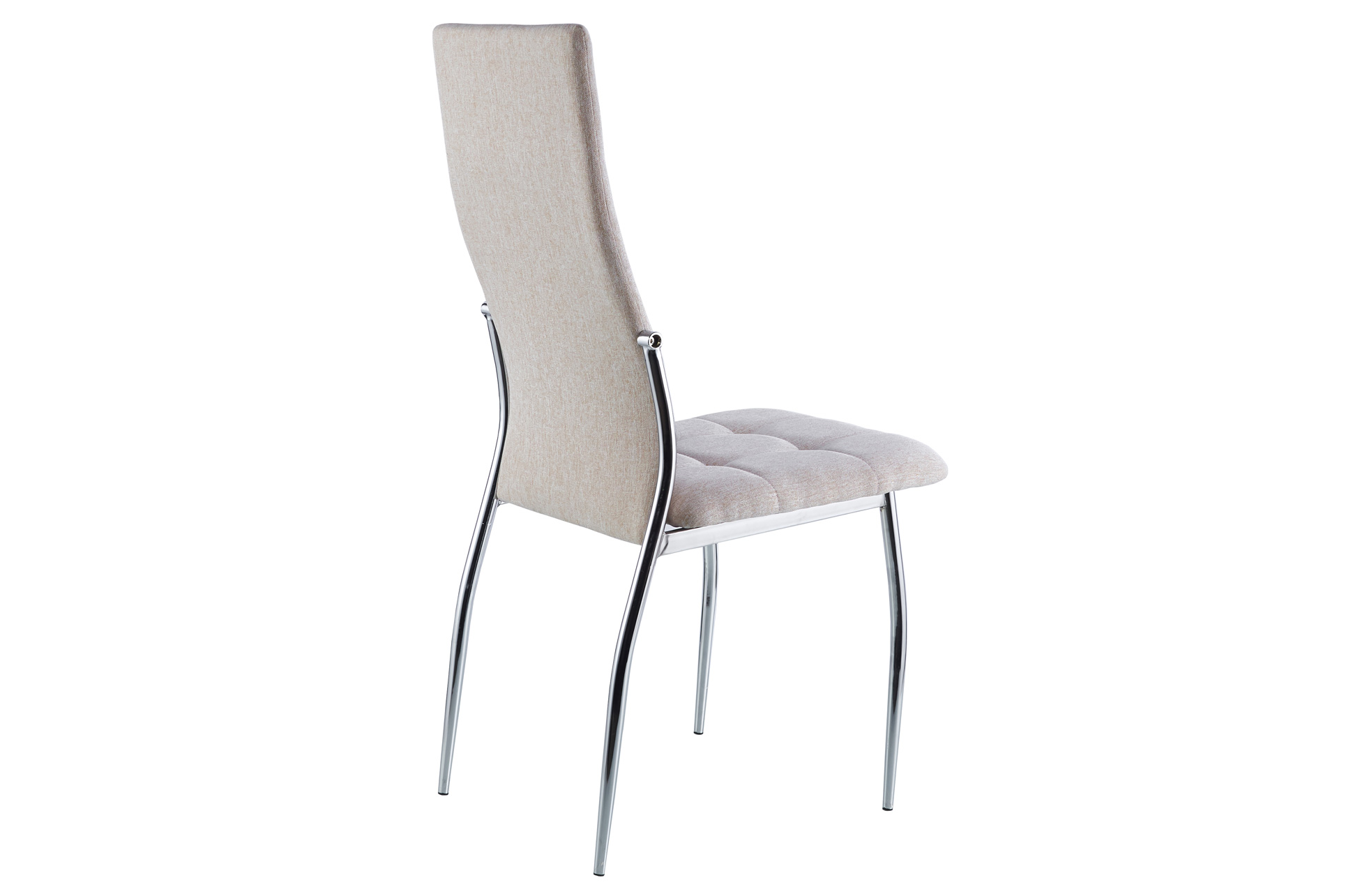 SILLA COMEDOR DIANA TEJIDO BEIGE / CROMO - Imagen 3