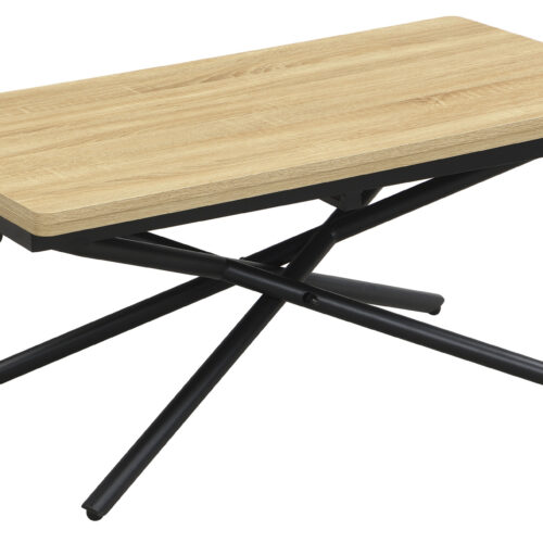 MESA CENTRO ELEVABLE Y EXTENSIBLE KATY 100 x 57 - 114 CM OAK / NEGRO