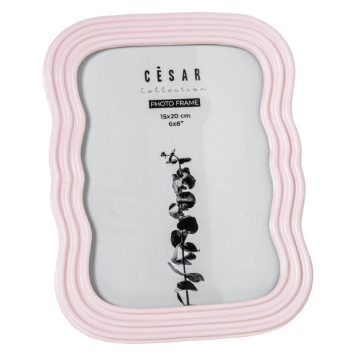 PORTAFOTOS RESINA 15X20CM ROSA LACADO